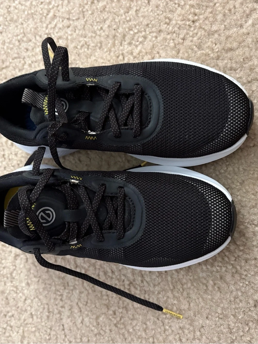 Cole Haan Black Mesh Athletic Sneakers with White Soles